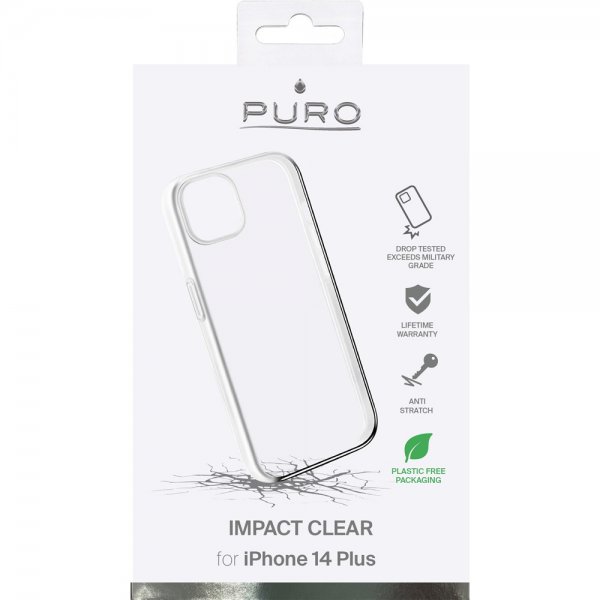 Puro iPhone 14 Plus Impact Clear -suojakuori läpinäkyvä