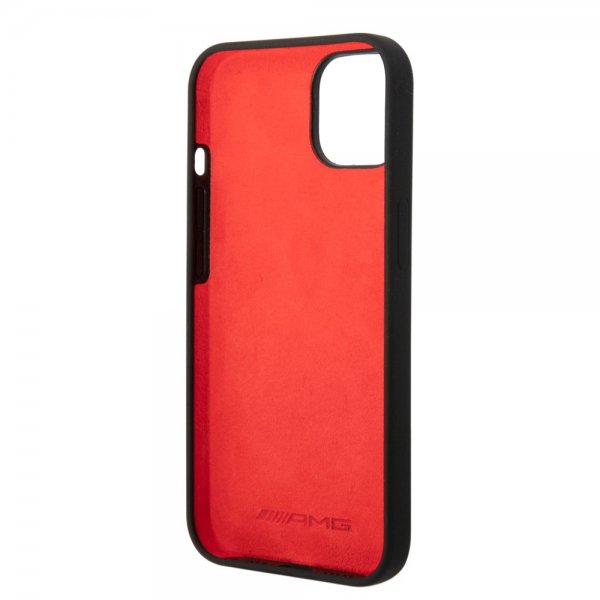 AMG iPhone 14 Plus -kuori Liquid Silicone Carbon Pattern musta