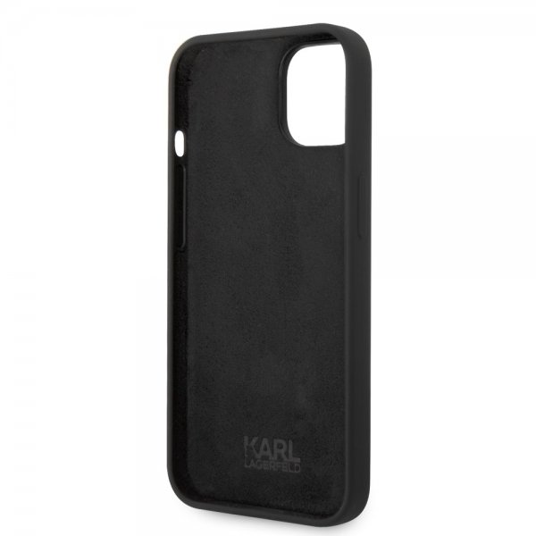Karl Lagerfeld iPhone 14 Plus -suojakuori, Liquid Silicone Choupette, musta