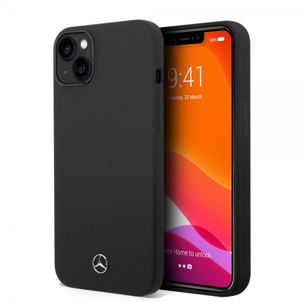 Mercedes Benz iPhone 14 Plus Kuoret Liquid Silicone Musta