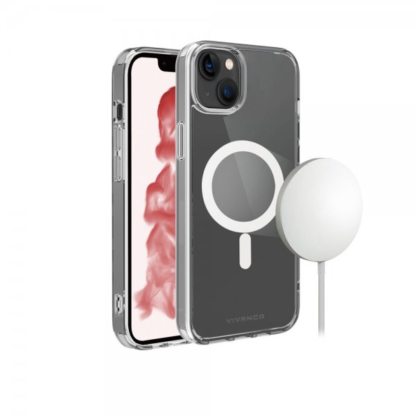 Vivanco iPhone 14 Plus -kuori Mag Steady, läpinäkyvä