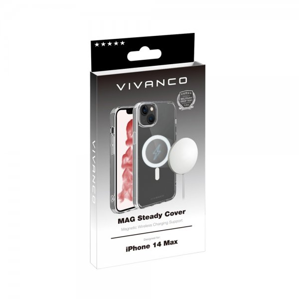 Vivanco iPhone 14 Plus -kuori Mag Steady, läpinäkyvä