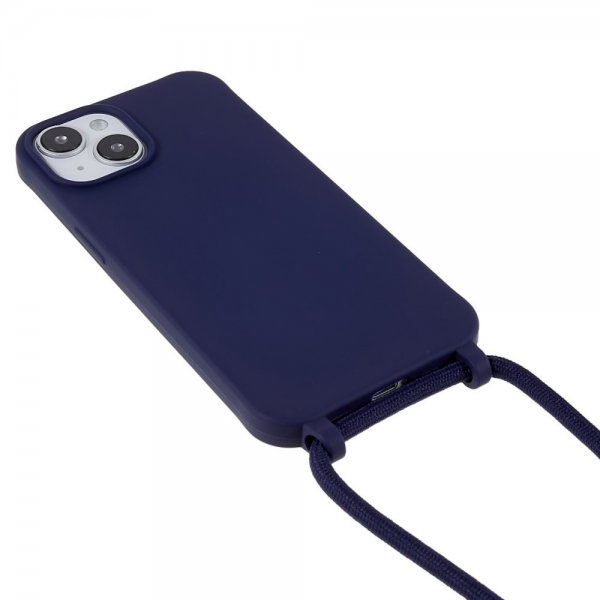 iPhone 14 Plus -kuori olkahihnalla, sininen