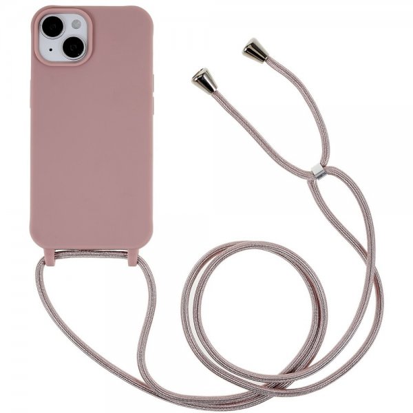 iPhone 14 Plus -suojakuori hihnalla, tummanpunainen