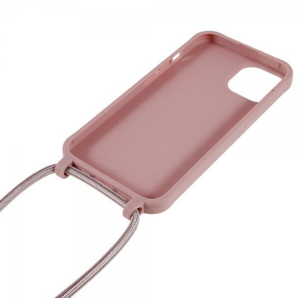 iPhone 14 Plus -suojakuori hihnalla, tummanpunainen