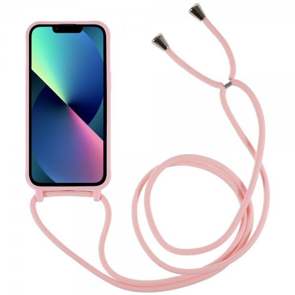 iPhone 14 Plus -kuoret hihnalla, pinkki