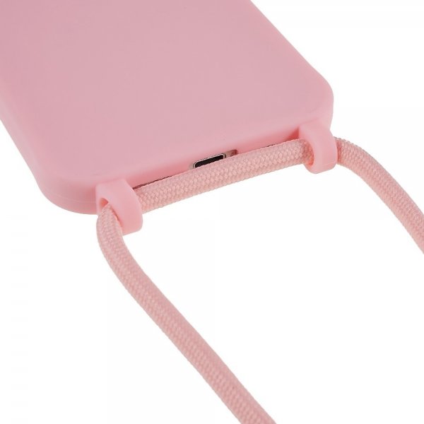 iPhone 14 Plus -kuoret hihnalla, pinkki