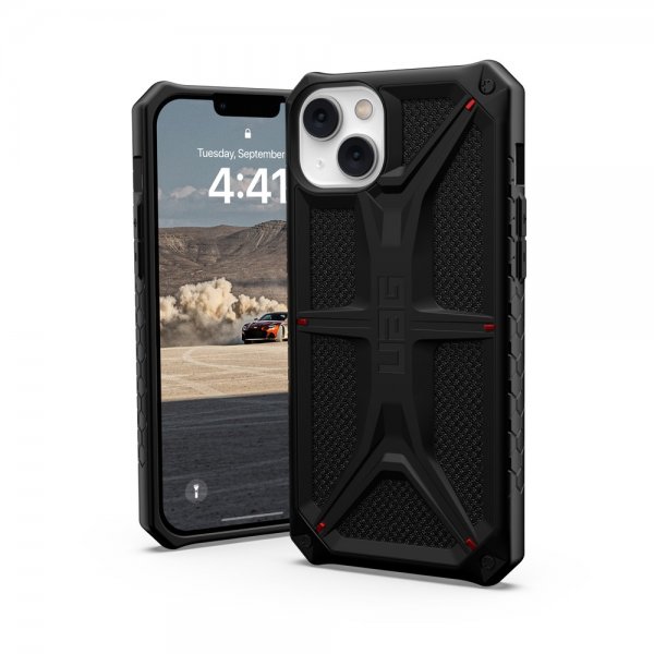 Urban Armor Gear (UAG) iPhone 14 Plus -kuori, Monarch Kevlar Black