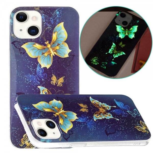 iPhone 14 Plus Kuoret Kultaiset Perhoset -aiheella
