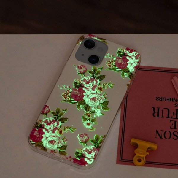 iPhone 14 Plus -kuoret, vaaleanpunainen ruusukuvio