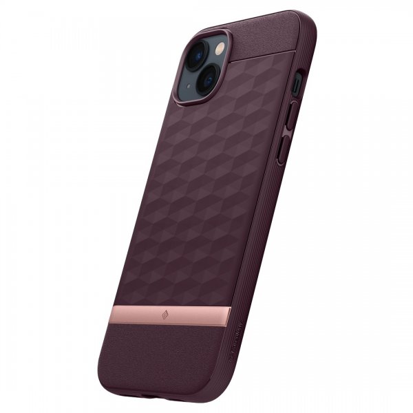 Caseology iPhone 14 Plus -suojakuori Parallax Mag Burgundy Bean