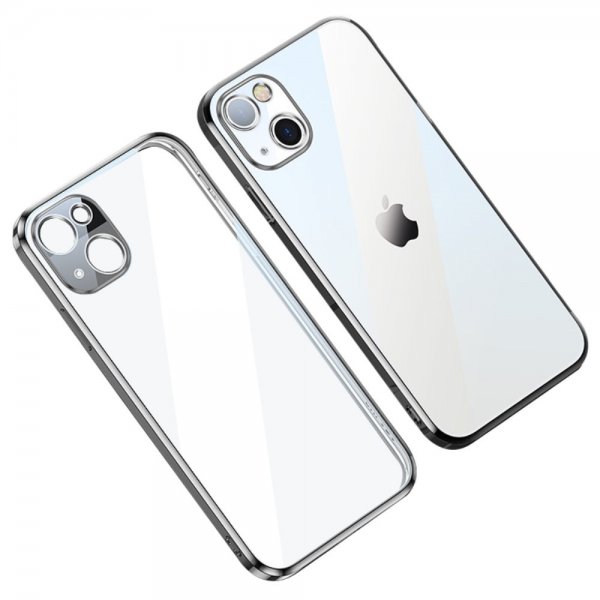 Sulada iPhone 14 Plus -kuori, hopeanvärinen pinnoitettu reuna