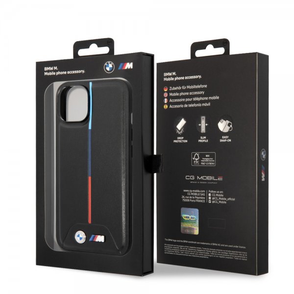 BMW iPhone 14 Plus Kuori Tikattu Musta