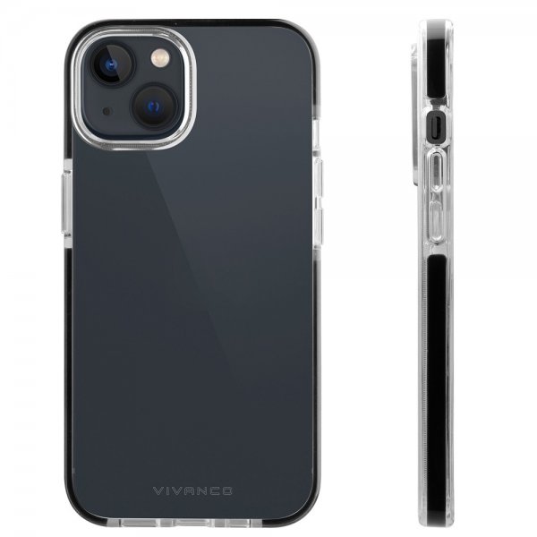 Vivanco iPhone 14 Plus -kuori Rock Solid, musta/kirkas