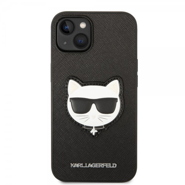 Karl Lagerfeld iPhone 14 Plus Saffiano Choupette -kuori, musta
