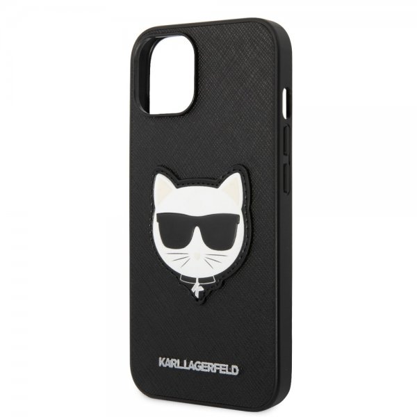 Karl Lagerfeld iPhone 14 Plus Saffiano Choupette -kuori, musta