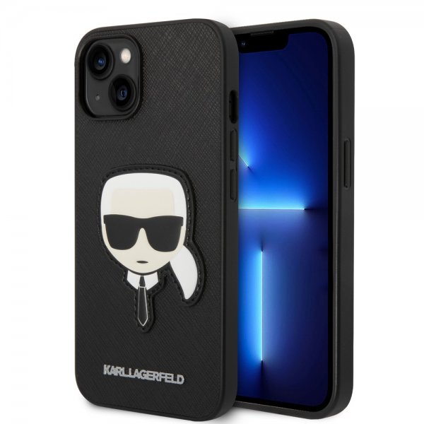 Karl Lagerfeld iPhone 14 Plus Saffiano Karl Musta kuori