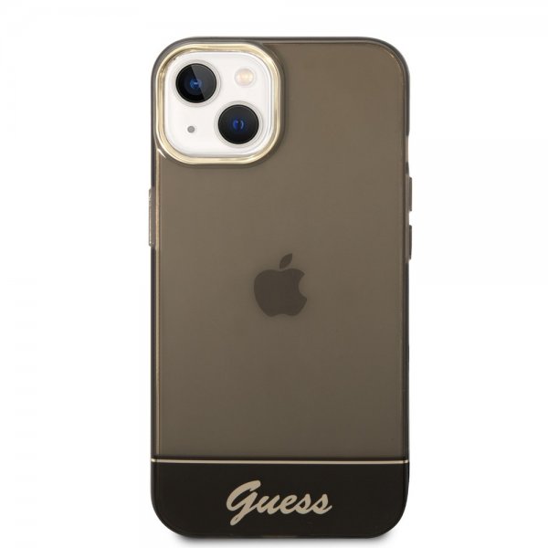 Guess iPhone 14 Plus Läpikuultava Kuori Musta