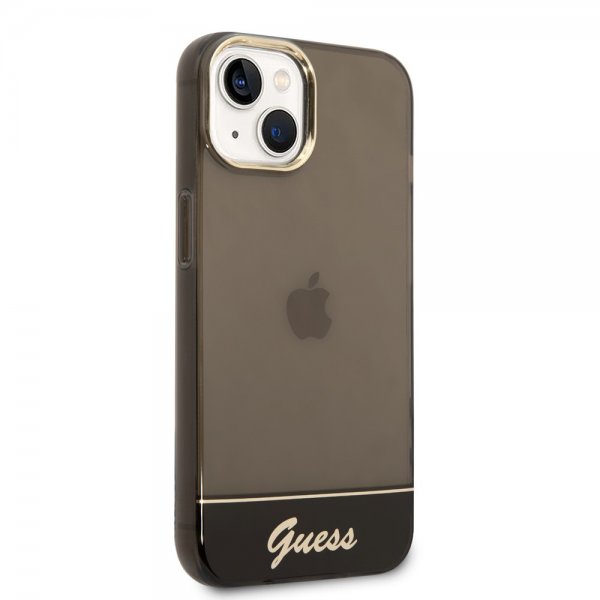 Guess iPhone 14 Plus Läpikuultava Kuori Musta