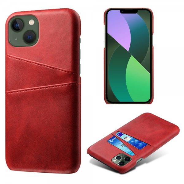 iPhone 14 Plus -kuori kahdella korttipaikalla, punainen