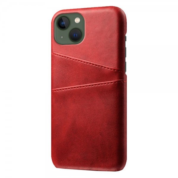 iPhone 14 Plus -kuori kahdella korttipaikalla, punainen