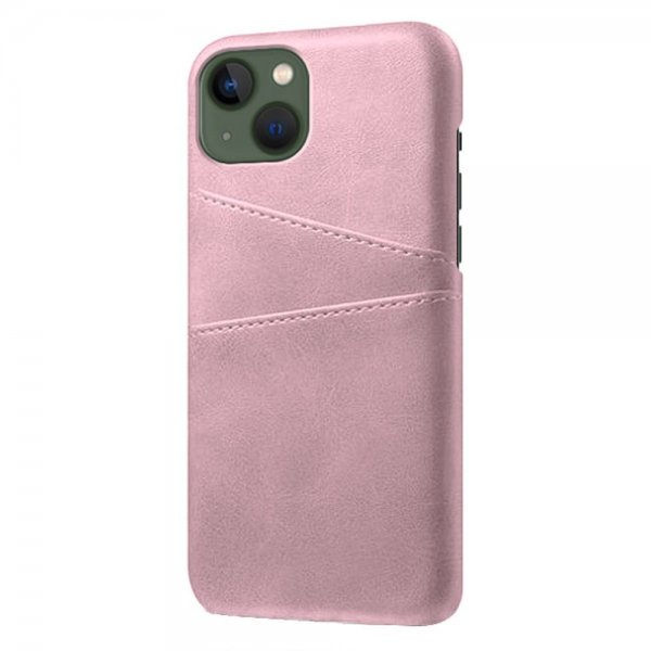 iPhone 14 Plus -kuori, kaksi korttipaikkaa, ruusukulta