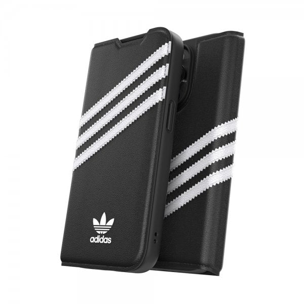 Adidas iPhone 14 Pro -kotelo 3 Stripes Booklet Case musta valkoinen