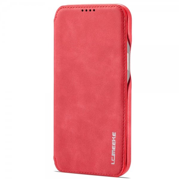 Lc.Imeeke iPhone 14 Pro -suojakuori, läppämalli, punainen