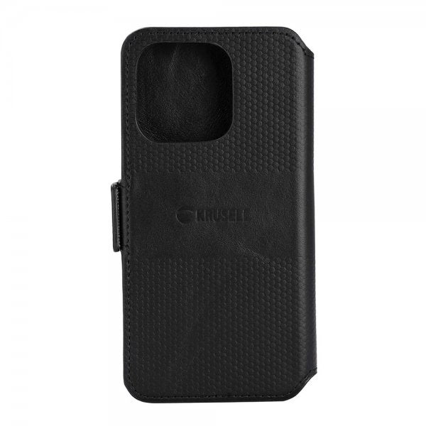 Krusell iPhone 14 Pro Suojakotelo Leather PhoneWallet Musta