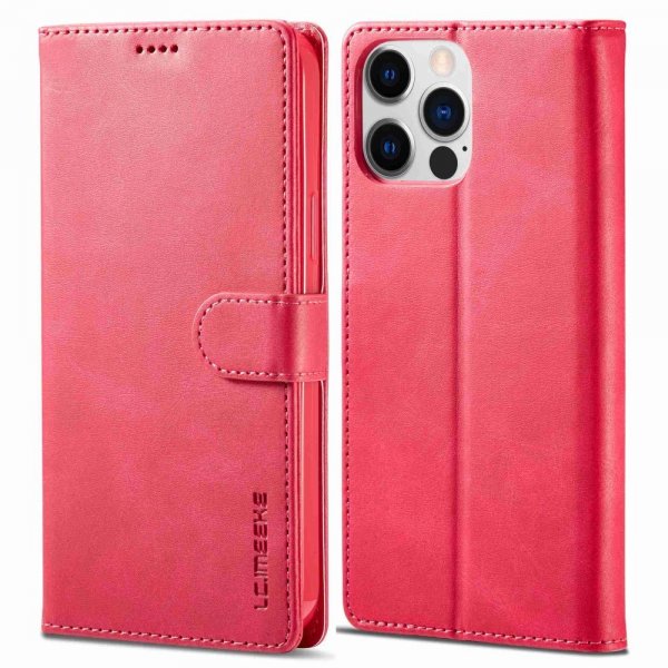Lc.Imeeke iPhone 14 Pro -suojakuori korttipaikalla ja jalustatoiminnolla, magenta