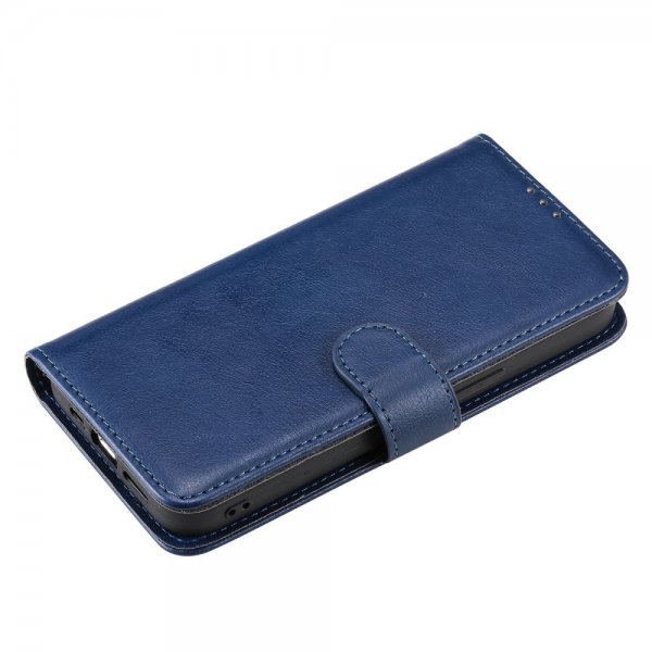 iPhone 14 Pro -kotelo irrotettavalla KT Leather Series-3 -nahkakuorella, sininen