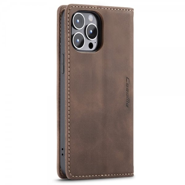 CaseMe iPhone 14 Pro Retro Flip Kahvi