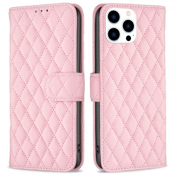 iPhone 14 Pro -kotelo, vinoneliökuvio, pinkki