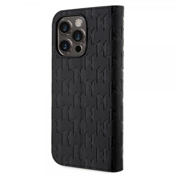 Karl Lagerfeld iPhone 14 Pro -suojakuori Saffiano Monogram Musta