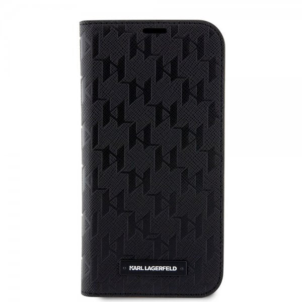 Karl Lagerfeld iPhone 14 Pro -suojakuori Saffiano Monogram Musta