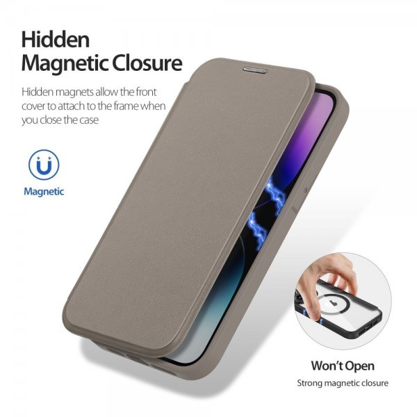 Dux Ducis iPhone 14 Pro -kotelo Skin X Pro Series MagSafe Khaki