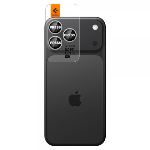 Spigen iPhone 14/15/16/17 Pro & Pro Max kameran suojalasi GLAS.tR EZ Fit Optik Pro 2-pakkaus hopea