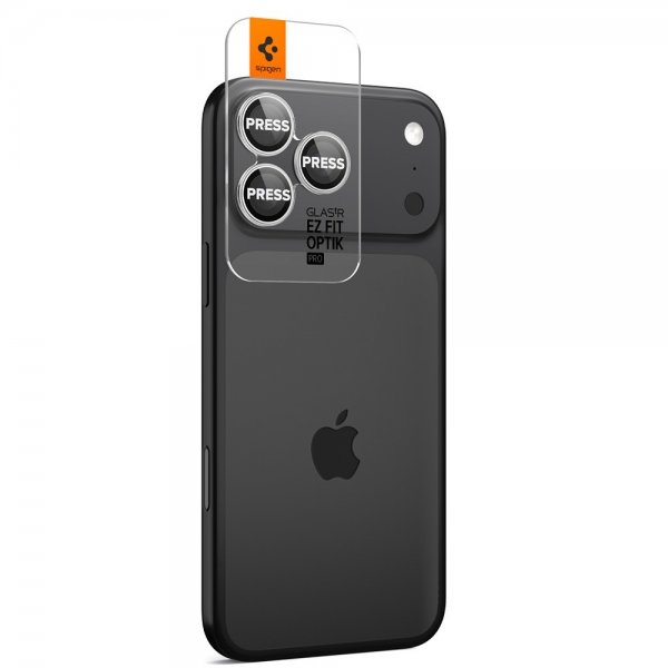 Spigen iPhone 14/15/16/17 Pro & Pro Max kameran suojalasi GLAS.tR EZ Fit Optik Pro 2-pakkaus hopea