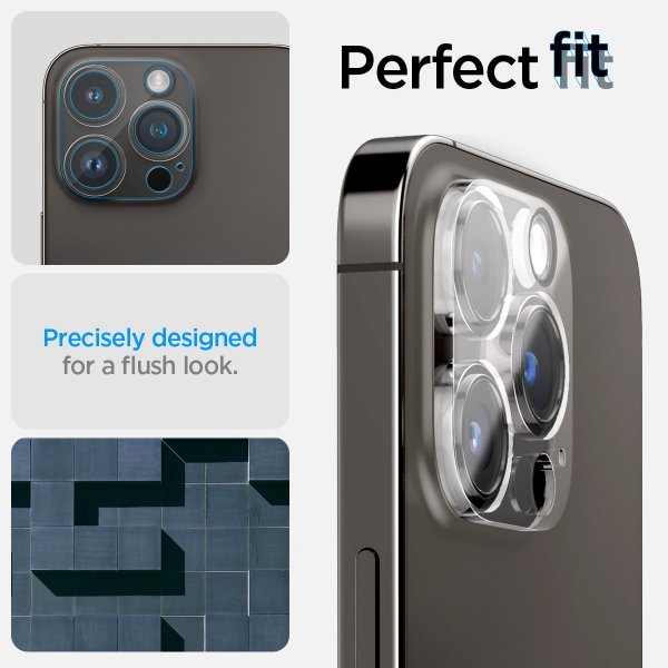 Spigen iPhone 14 Pro/14 Pro Max/15 Pro/15 Pro Max/16 Pro/16 Pro Max kamerans linssuojaus lasi.tR Optik 2-pack Crystal Clear