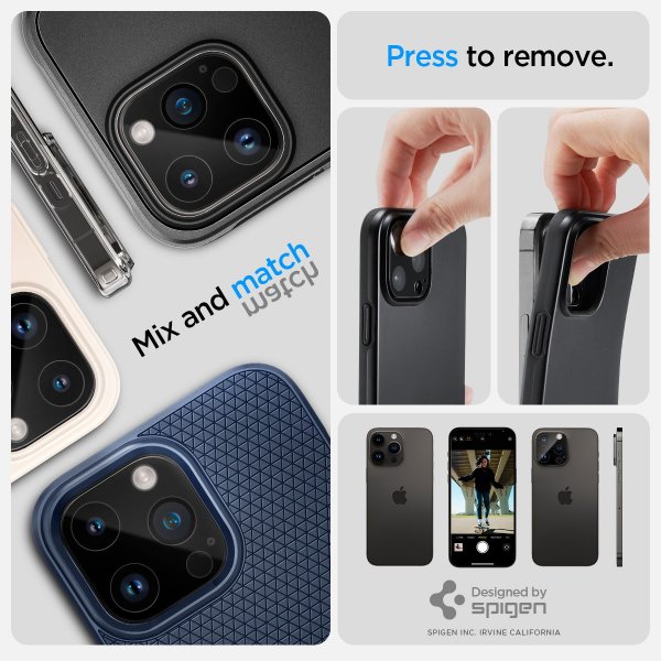 Spigen iPhone 14/15/16 Pro & Pro Max -kameran suojalasi Glas.tR Optik, 2 kpl, musta