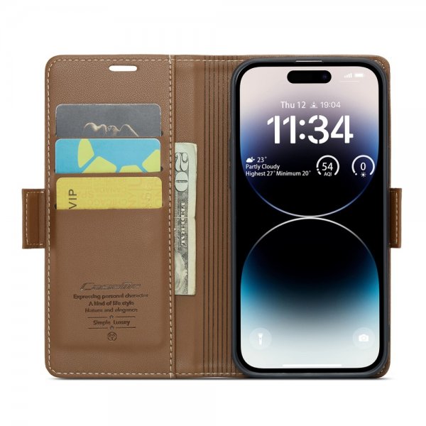 CaseMe iPhone 14 Pro Max -suojakotelo 023-sarja Ruskea