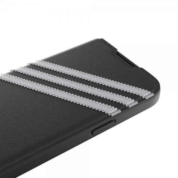 Adidas iPhone 14 Pro Max -kotelo 3 Stripes Booklet Case Musta Valkoinen