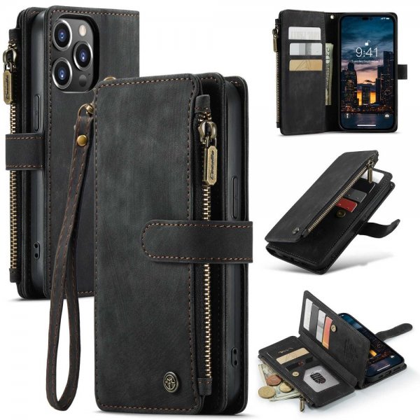CaseMe iPhone 14 Pro Max -suojakotelo, C30 Series, musta