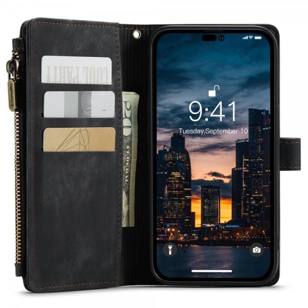 CaseMe iPhone 14 Pro Max -suojakotelo, C30 Series, musta