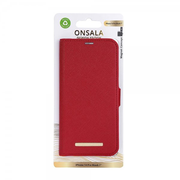 Onsala iPhone 14 Pro Max Suojakuori Fashion Edition Irrotettava kuori Punainen
