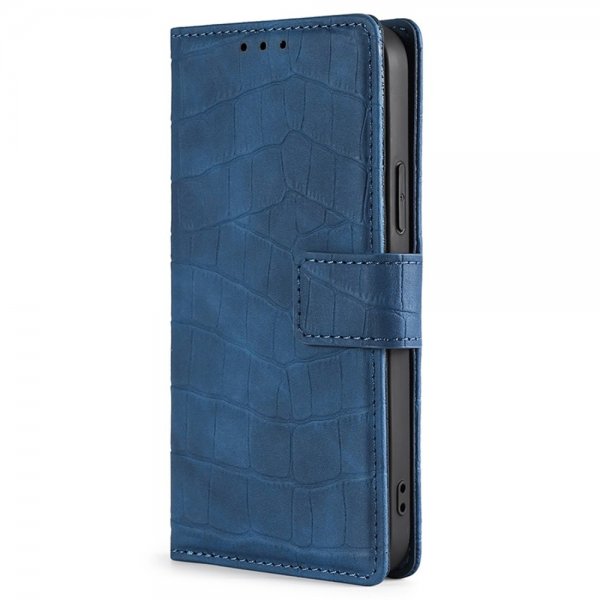 iPhone 14 Pro Max Suojakuori Krokotiilikuvio Sininen