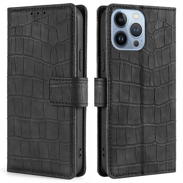 iPhone 14 Pro Max Suojakuori Krokotiilikuvio Musta