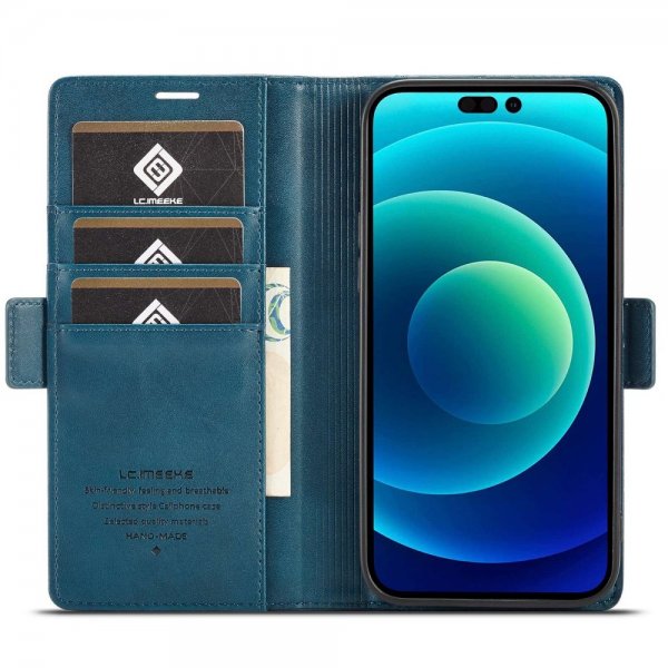 Lc.Imeeke iPhone 14 Pro Max -kotelo korttipaikalla Sininen