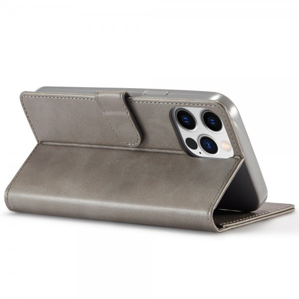 Lc.Imeeke iPhone 14 Pro Max -suojakuori korttipaikalla, jalustatoiminnolla, harmaa