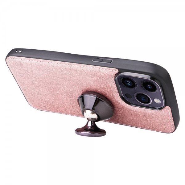 iPhone 14 Pro Max -kotelo irrotettavalla kuorella, KT Leather Series-3, ruusukulta